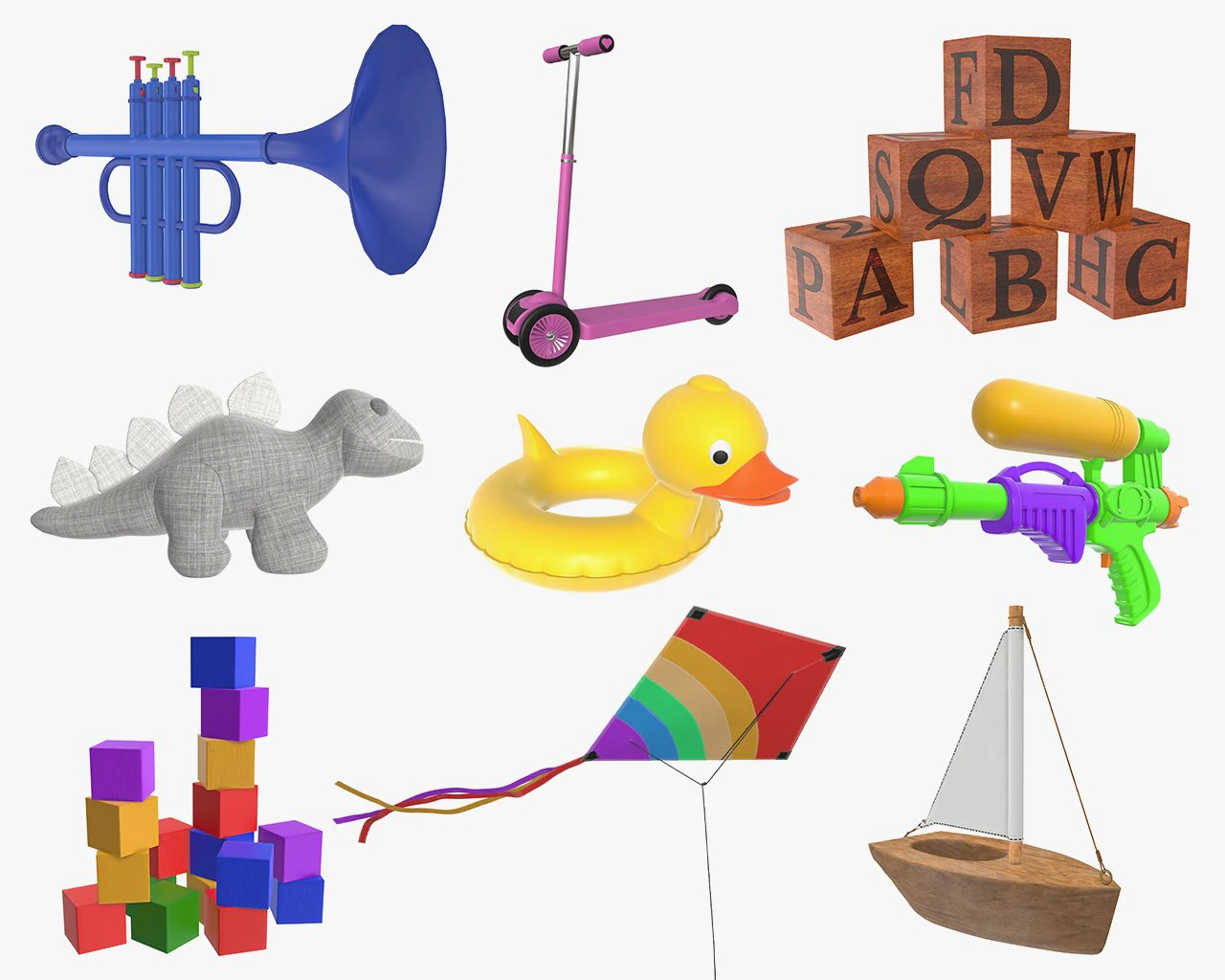 children toys 05 3D Model .c4d .max .obj .3ds .fbx .stl .blend 