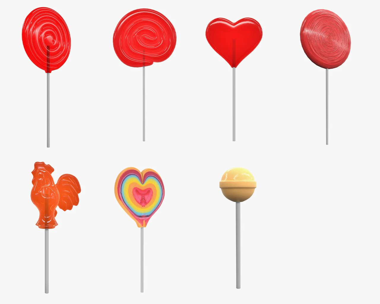 lollipops pack 3D Model .c4d .max .obj .3ds .fbx .stl .blend 