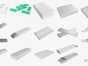 chewing gums with wraps pack 3D Model