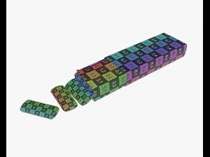 chewing gums with wraps pack 3D Model