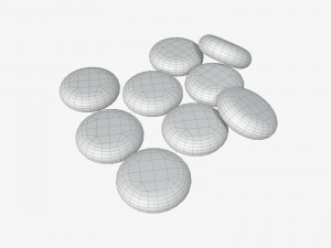 chewing gums on ground 3D 모델