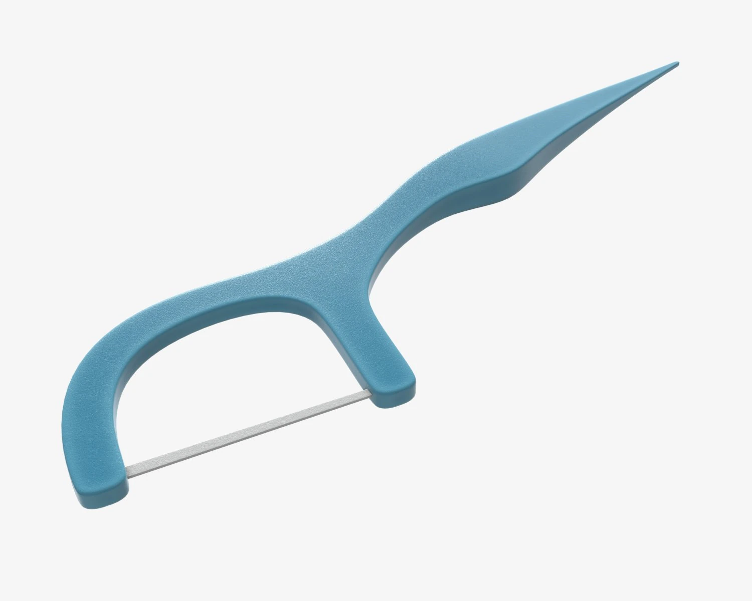 dental floss pick with flat thread and wide bow 3D Model .c4d .max .obj .3ds .fbx .stl .blend 