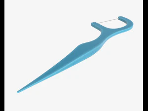 dental floss pick with flat thread and wide bow 3D Model