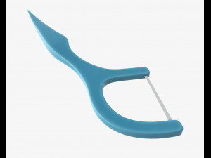 dental floss pick with flat thread and wide bow 3D Модель