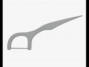 dental floss pick with flat thread and wide bow 3D Модель