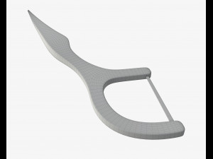 dental floss pick with flat thread and wide bow 3D Модель