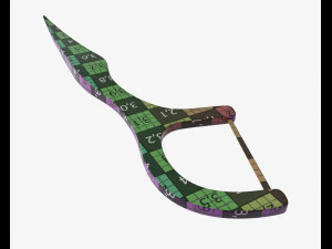 dental floss pick with flat thread and wide bow 3D Model