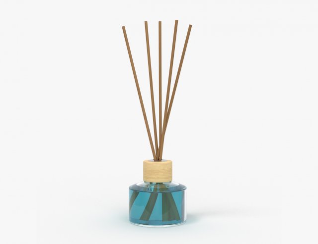 air refresher bottle with sticks 04 3D Модель .c4d .max .obj .3ds .fbx .stl .blend 