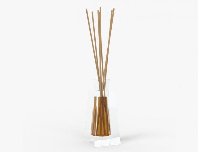 air refresher bottle with sticks 05 3D Модель .c4d .max .obj .3ds .fbx .stl .blend 