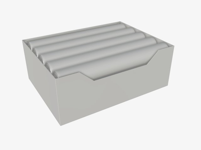 chewing gum package cylindrical shape in box 3D Model .c4d .max .obj .3ds .fbx .stl .blend 