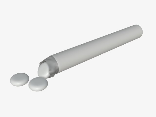 chewing gum package cylindrical shape opened Model 3D .c4d .max .obj .3ds .fbx .stl .blend 