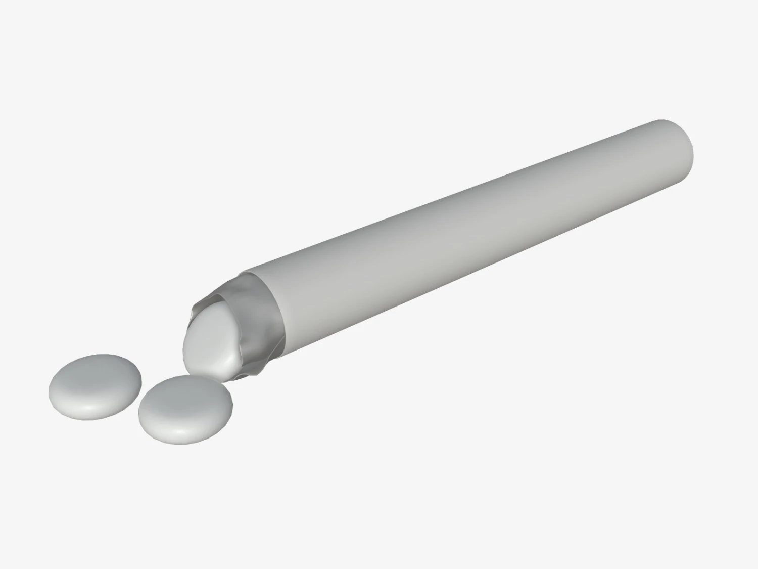 chewing gum package cylindrical shape opened 3D Model .c4d .max .obj .3ds .fbx .stl .blend 