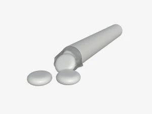 chewing gum package cylindrical shape opened 3D Model