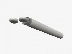 chewing gum package cylindrical shape opened Model 3D