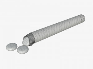 chewing gum package cylindrical shape opened Model 3D