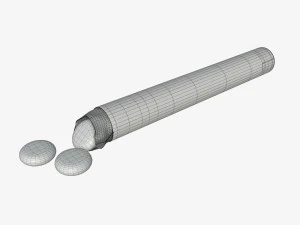 chewing gum package cylindrical shape opened 3D Model