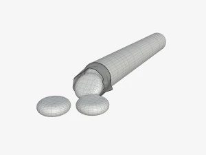 chewing gum package cylindrical shape opened 3D Model