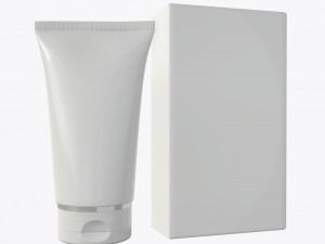 plastic tube container with paper box 02 Model 3D