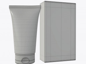 plastic tube container with paper box 02 Model 3D
