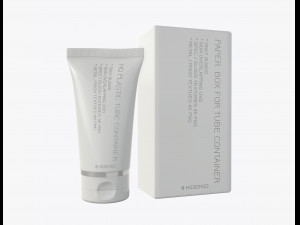 plastic tube container with paper box 03 Modelo 3D