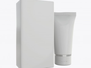 plastic tube container with paper box 03 3D 模型