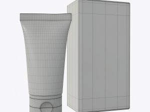 plastic tube container with paper box 03 3D 模型