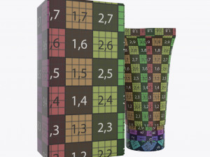 plastic tube container with paper box 03 3D 模型