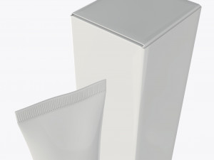 plastic tube container with paper box 04 Model 3D