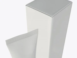 plastic tube container with paper box 04 3D Model