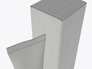 plastic tube container with paper box 04 3D Model