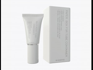 plastic tube container with paper box 05 3D Model