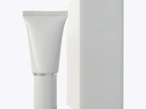 plastic tube container with paper box 05 3D 模型