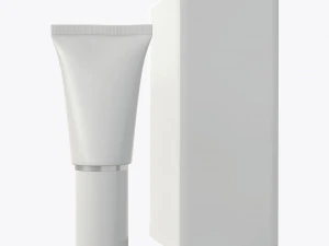 plastic tube container with paper box 05 3D Model