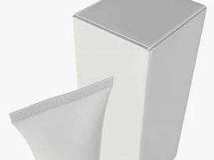 plastic tube container with paper box 05 3D Model