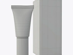 plastic tube container with paper box 05 3D Model
