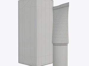 plastic tube container with paper box 05 3D Model