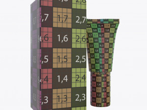 plastic tube container with paper box 05 3D 模型