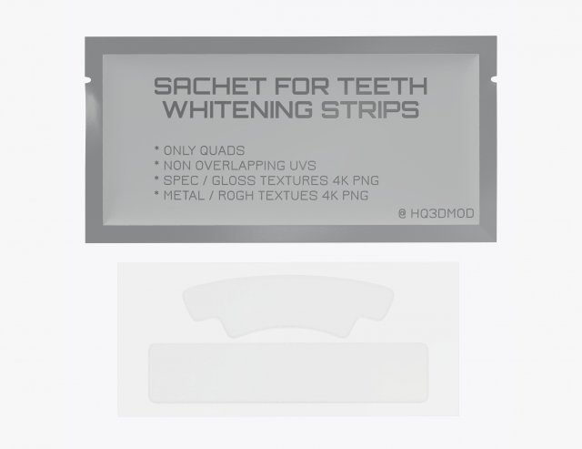teeth whitening stripes with foil sachet 3D-Modell .c4d .max .obj .3ds .fbx .stl .blend 