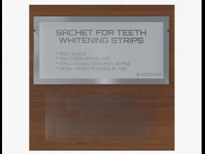 teeth whitening stripes with foil sachet 3D Model