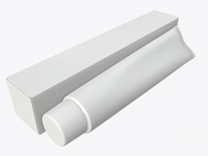 toothpaste with box 03 3D Model