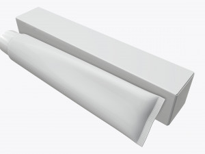 toothpaste with box 03 3D Model