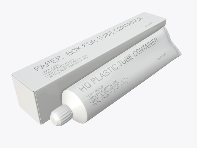 toothpaste with box 04 3D Model .c4d .max .obj .3ds .fbx .stl .blend 