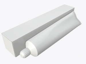 toothpaste with box 04 3D Model