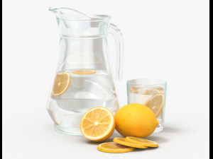 jar with water and lemon slices Modelo 3D