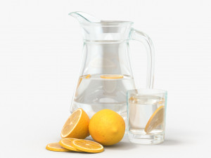 jar with water and lemon slices Modello 3D