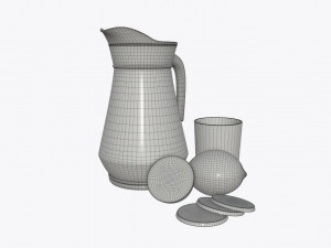 jar with water and lemon slices Modello 3D