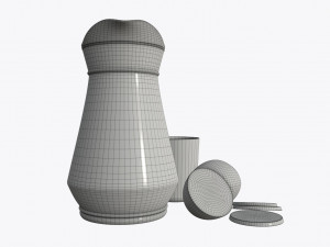 jar with water and lemon slices Modello 3D