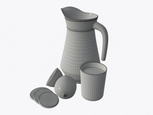 jar with water and lemon slices Modello 3D