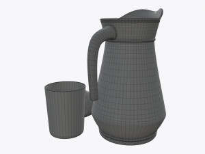 jar with water and lemon slices Modello 3D