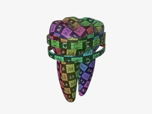 tooth molars with arrows 02 3D Model